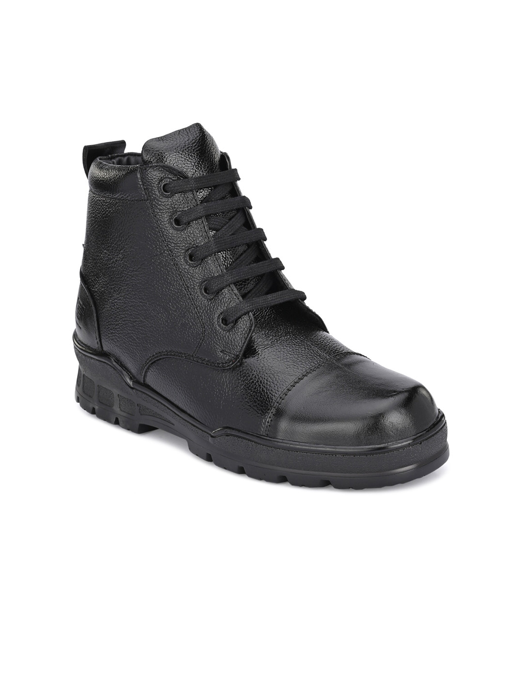 

Eego Italy Men Black Textured Leather Flat Boots