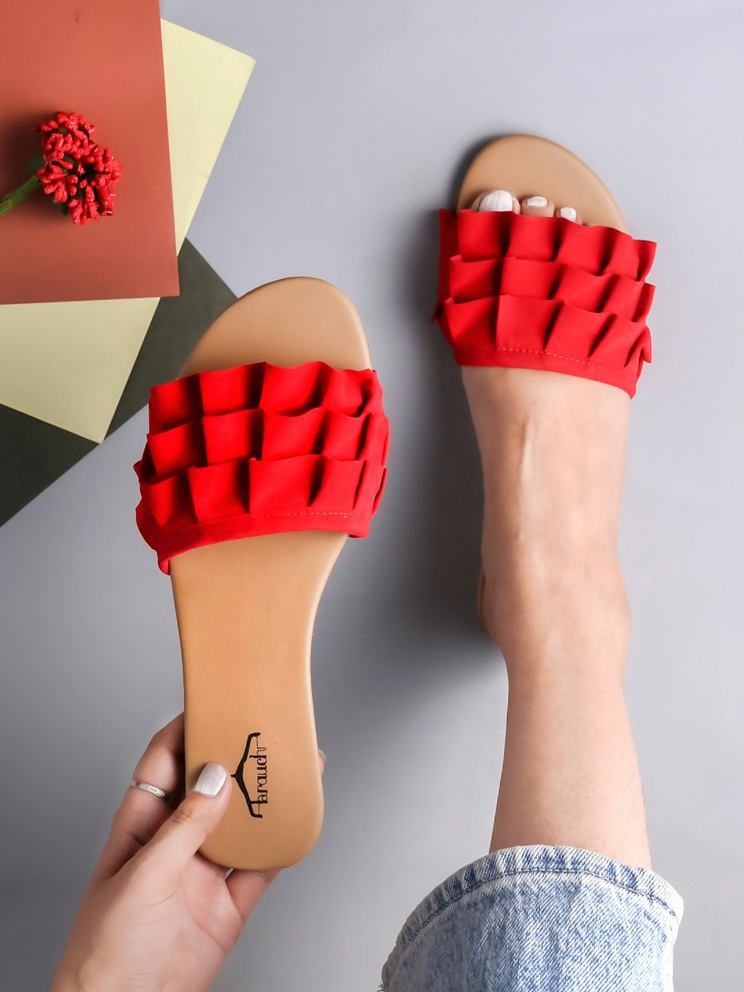 

Brauch Women Red Ballerinas Flats