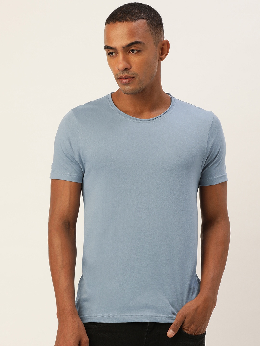 

Flying Machine Men Blue Raw Edge T-shirt