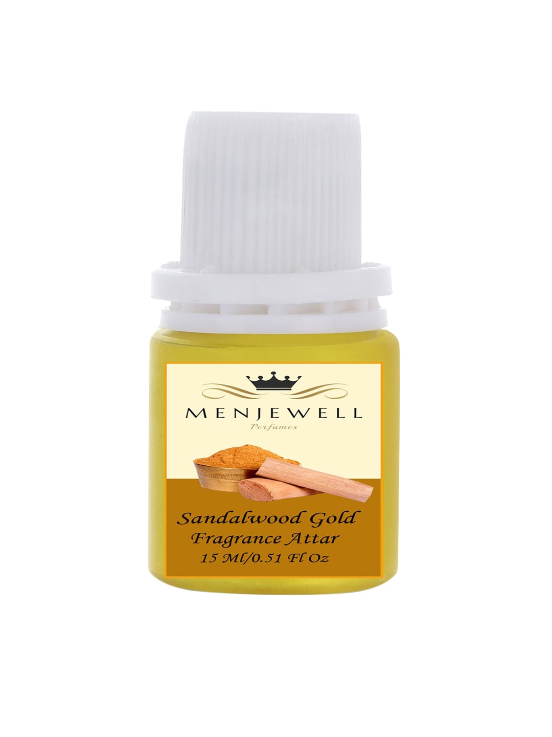 

Menjewell Sandalwood Gold Fragrance Long Lasting Attar 15ml, Yellow