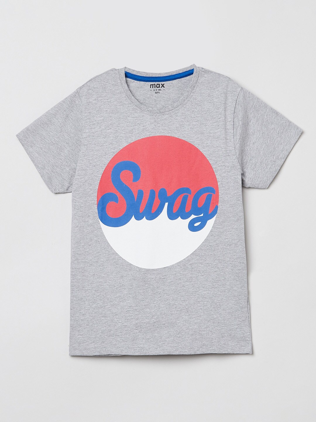 

Max Boys Grey Printed T-shirt