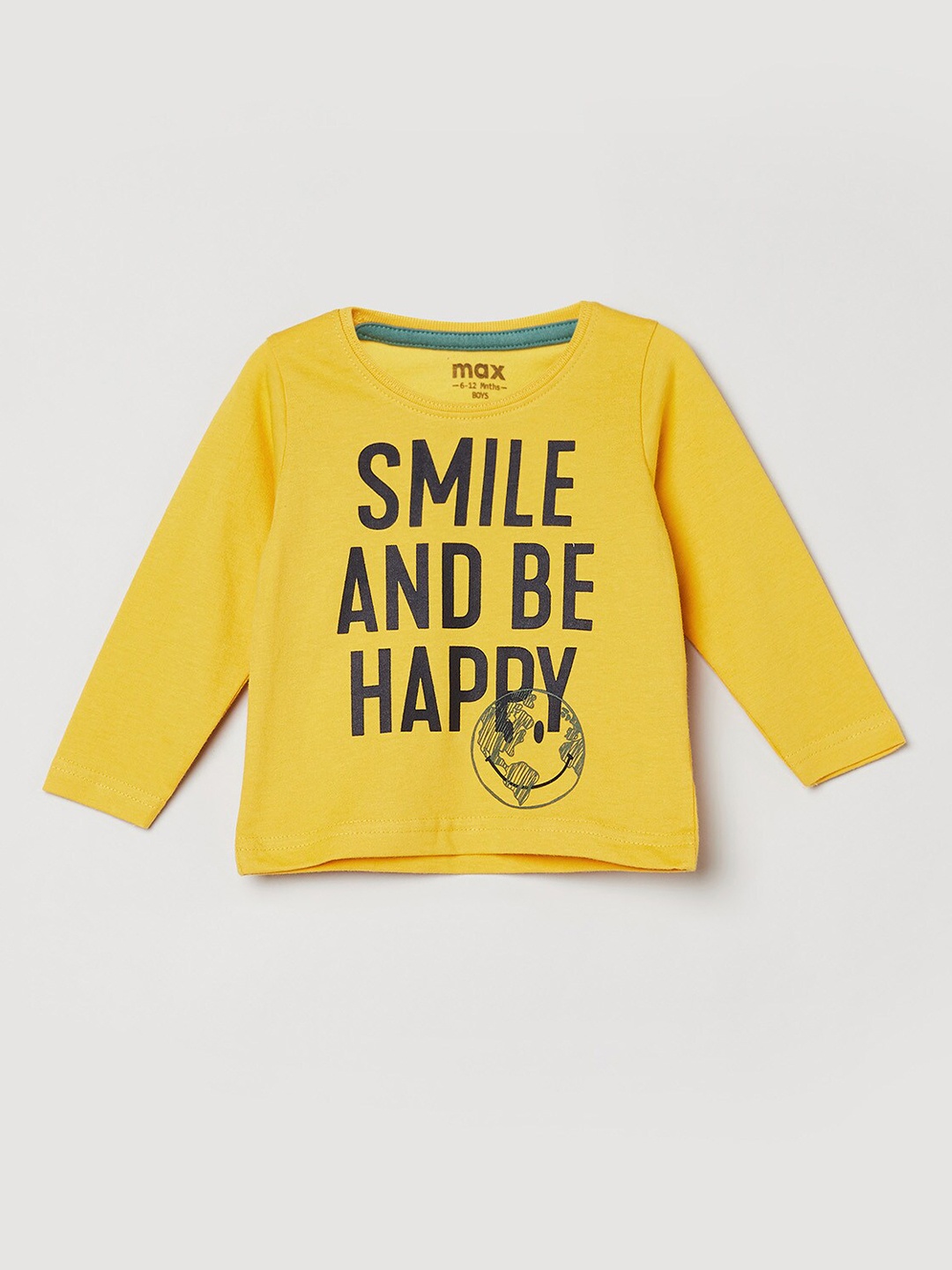 

max Boys Yellow Printed T-shirt