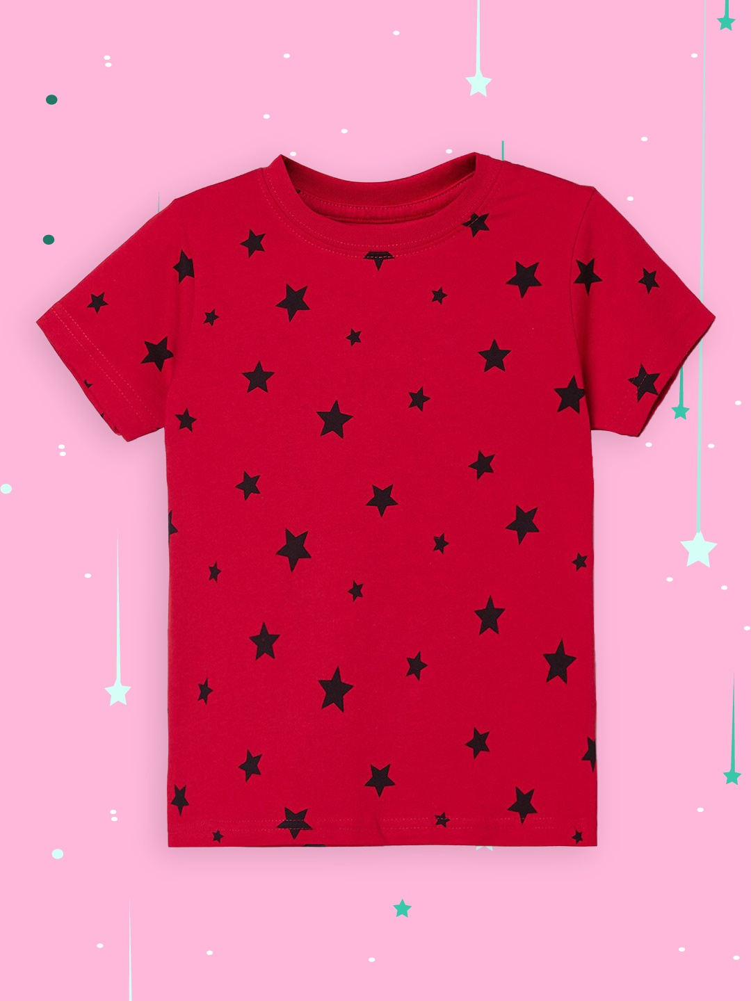 

max Boys Red Printed T-shirt