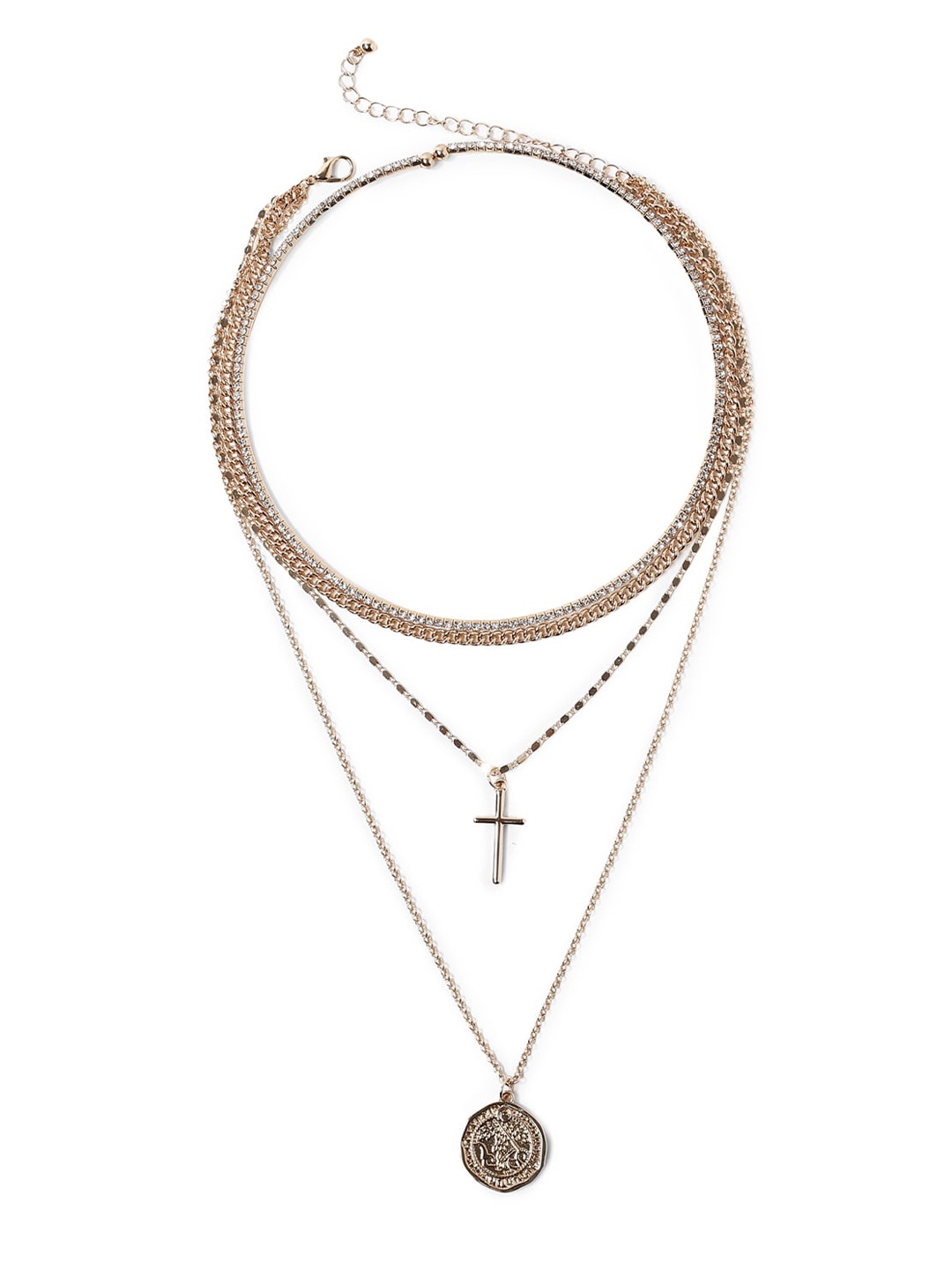 

FOREVER 21 Gold-Toned & White Layered Necklace