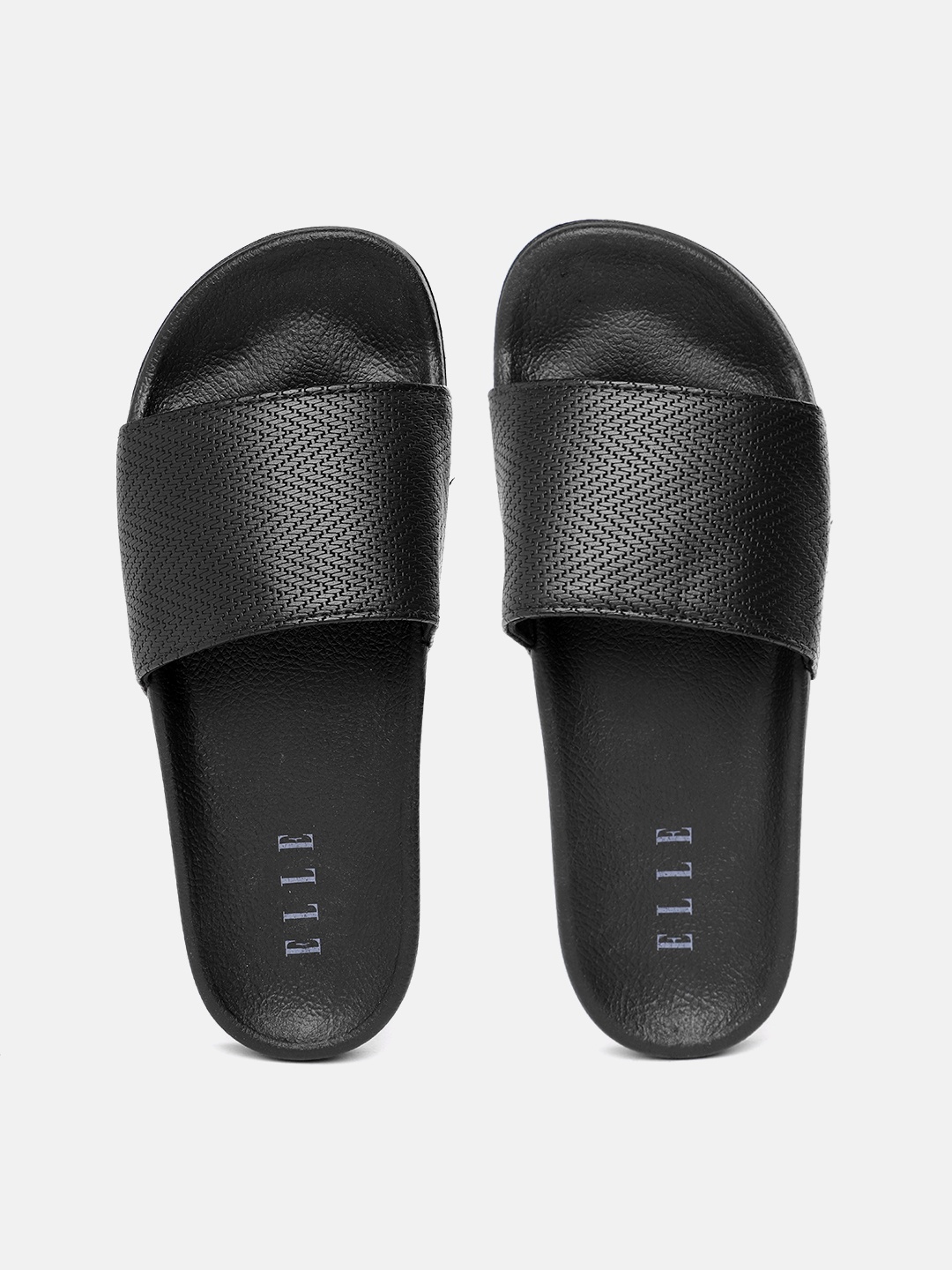 

ELLE Women Black Printed Sliders