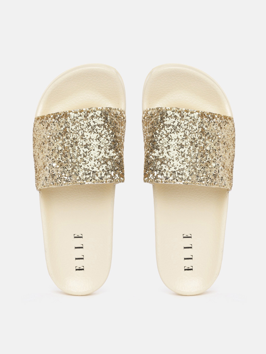 

ELLE Women Gold-Toned Glitter Sliders