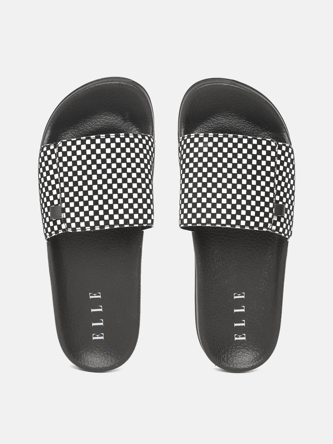 

ELLE Women Black & White Printed Sliders