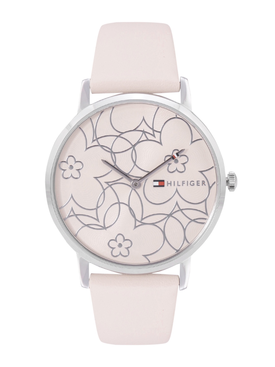 

Tommy Hilfiger Women Pink Dial & Leather Straps Floral Textured Analogue Watch TH1782367W