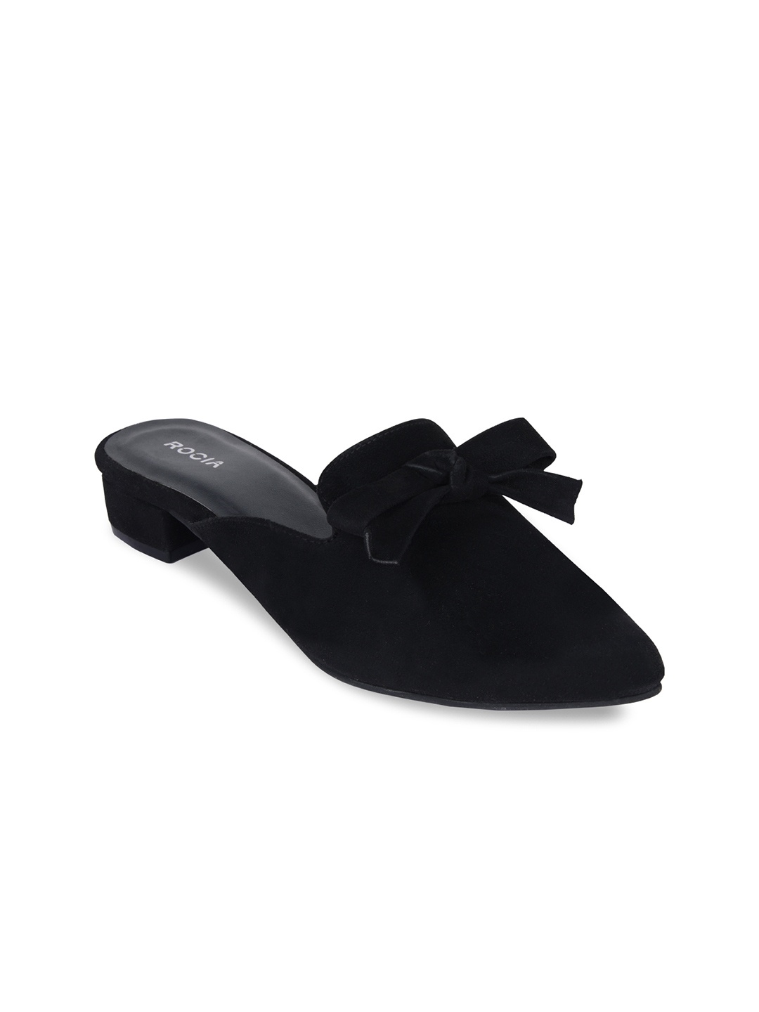

Rocia Black Solid Kitten Heel Sandals