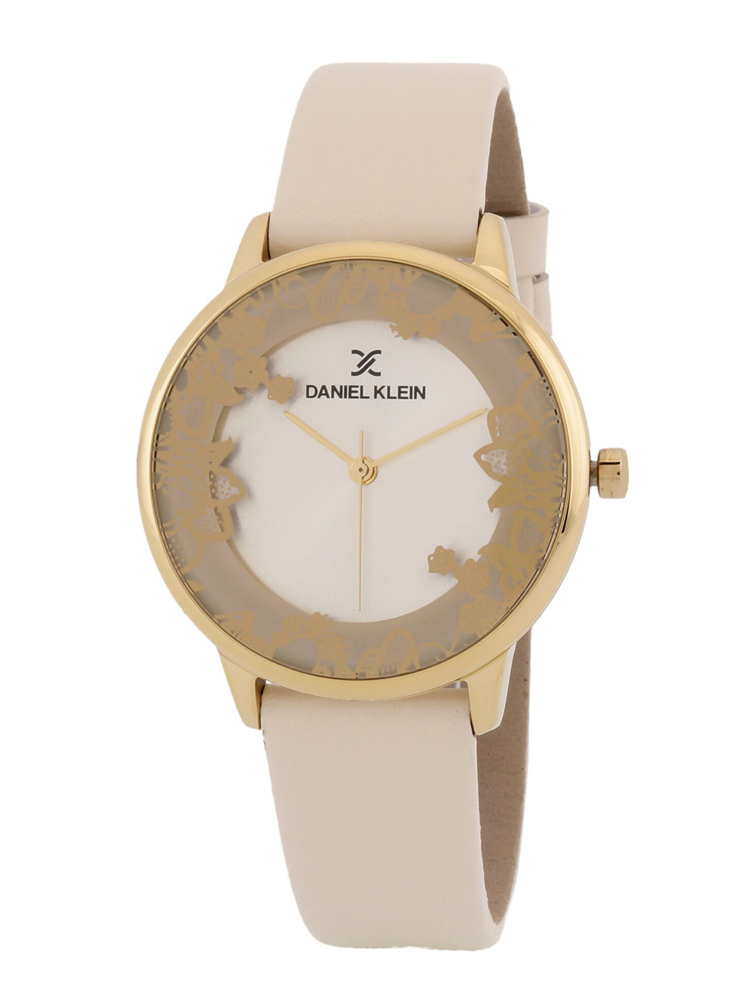 

Daniel Klein Women Beige Embellished Dial & Leather Straps Analogue Watch DK.1.12552-3-Re