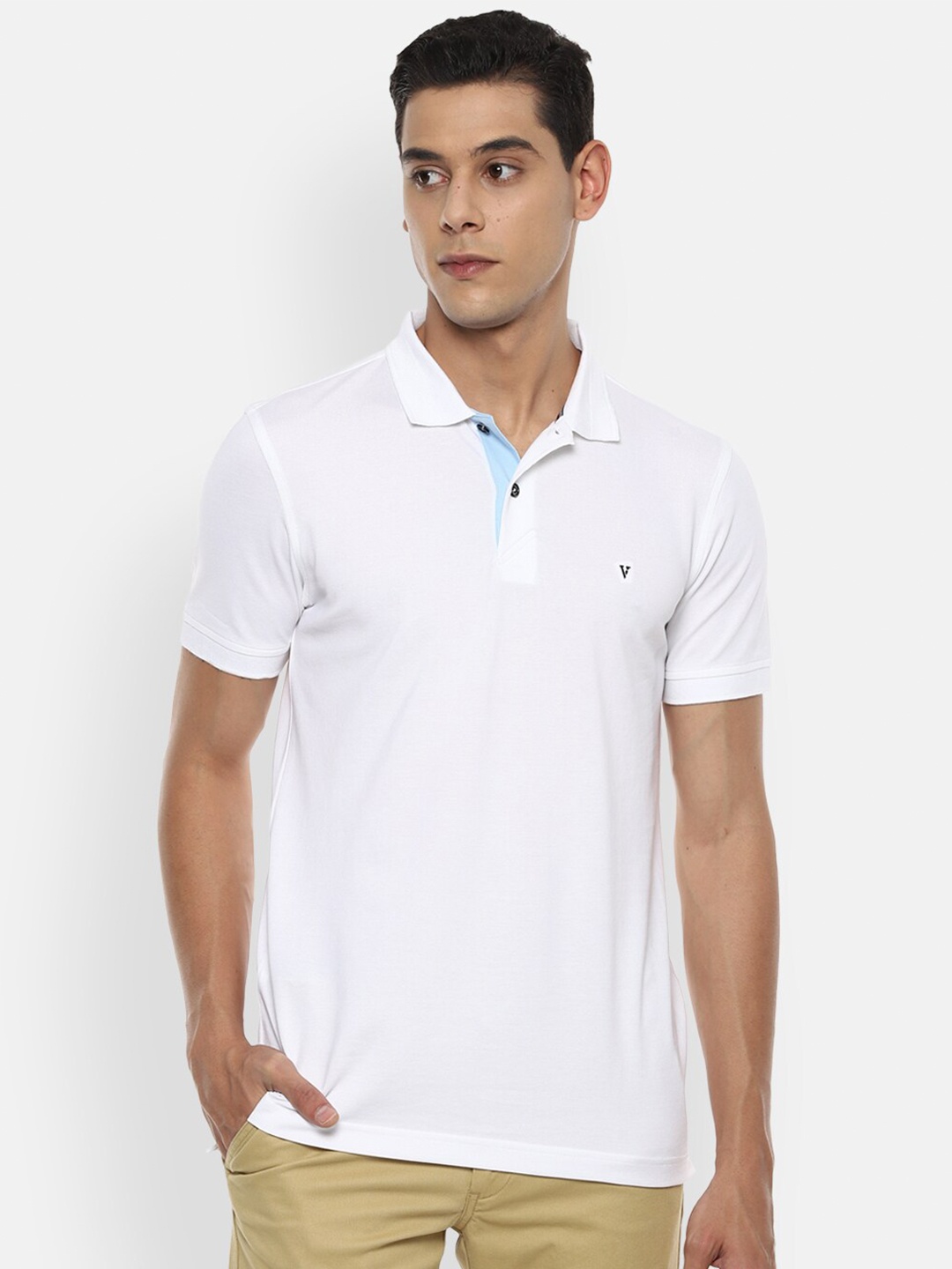 

Van Heusen Sport Men White Polo Collar T-shirt