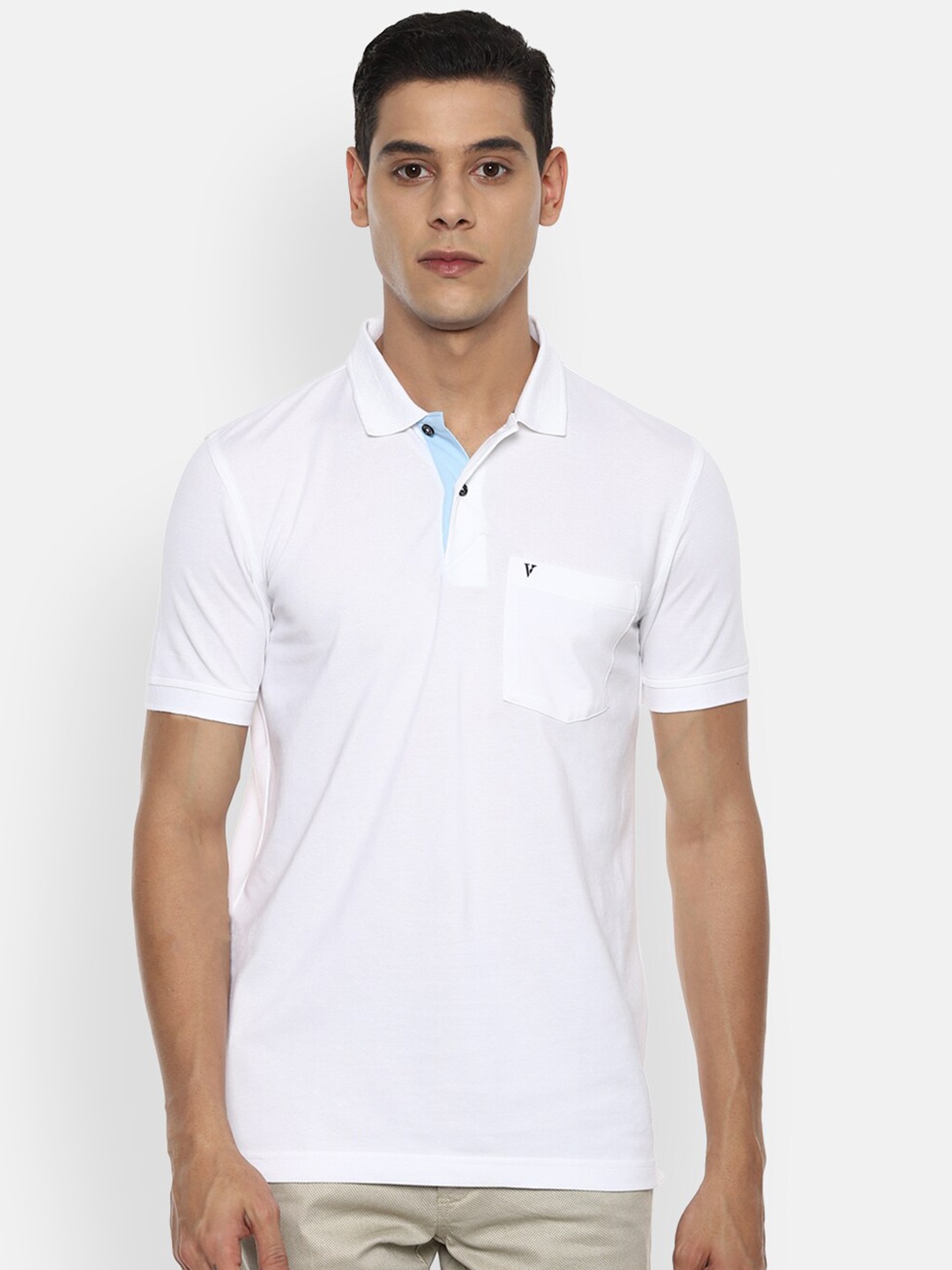 

Van Heusen Sport Men White Polo Collar T-shirt