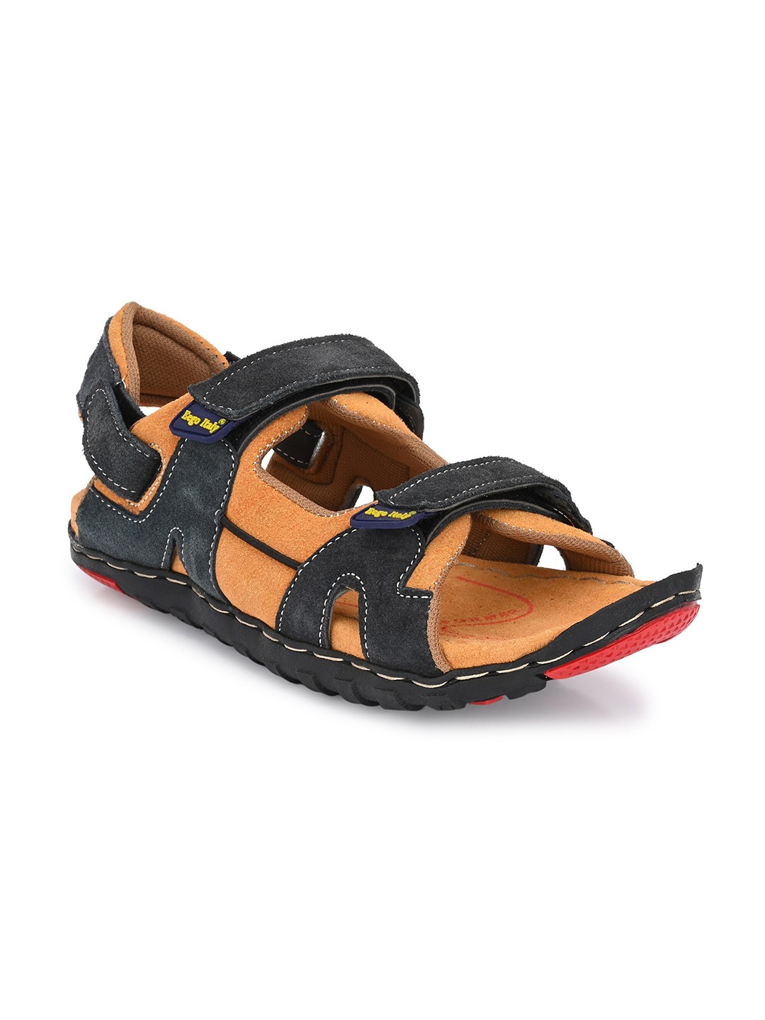 

Eego Italy Men Black & Tan Leather Comfort Sandals
