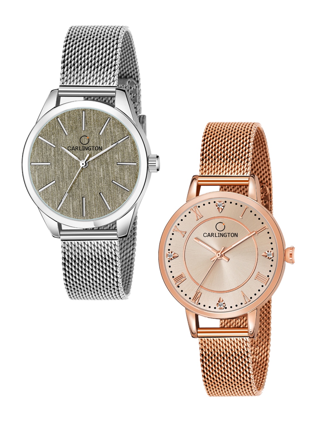 

CARLINGTON Women Multicoloured Dial & Multicoloured Stainless Steel Bracelet Style Straps Analogue Watch, Multi