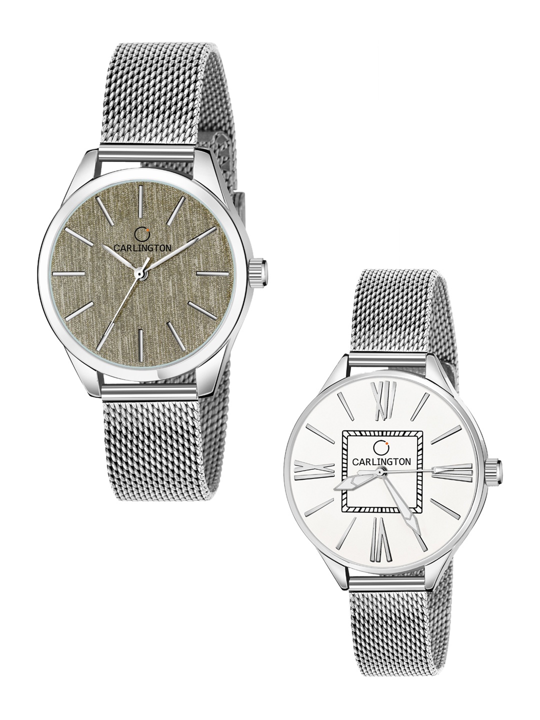 

CARLINGTON Women 2 Multicoloured Dial Stainless Steel Bracelet Style Straps Analogue Watch, Multi