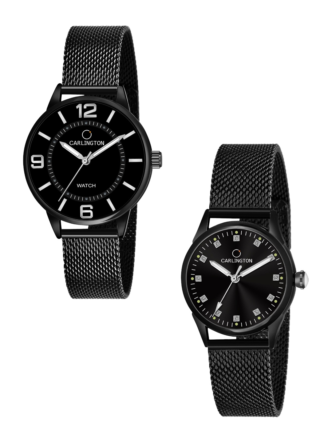 

CARLINGTON Women Black Dial & Black Stainless Steel Bracelet Style Straps Analogue Watch CT2002