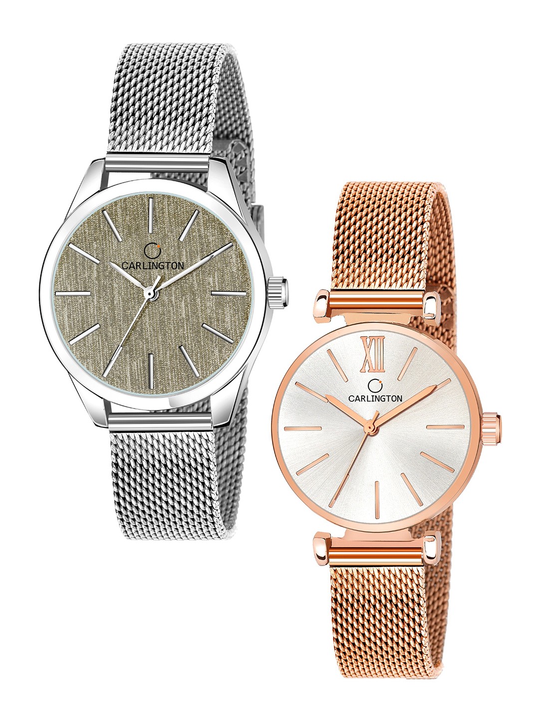 

CARLINGTON Set Of 2 Multicoloured Dial & Stainless Steel Analogue Watch CT2001-CT2016, Multi