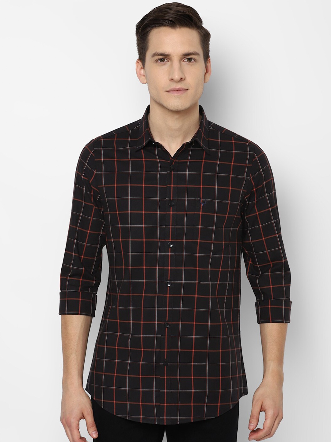 

Allen Solly Men Black Slim Fit Checked Casual Shirt