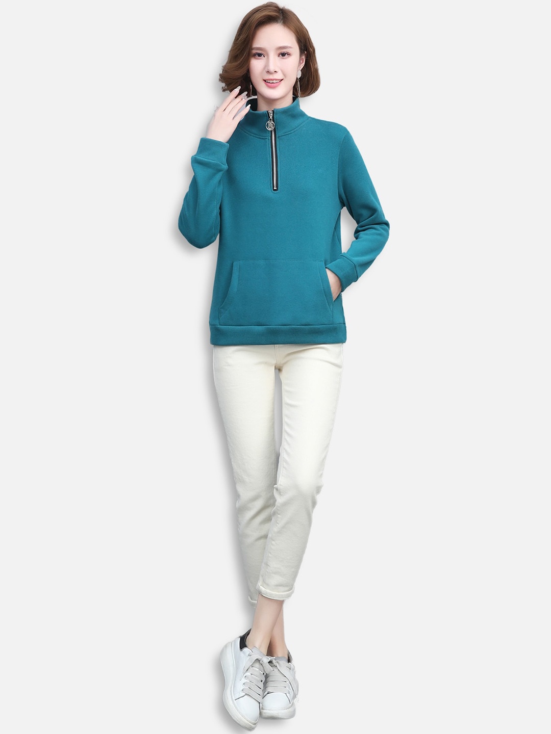 

JC Collection Women Teal Sweatshirt