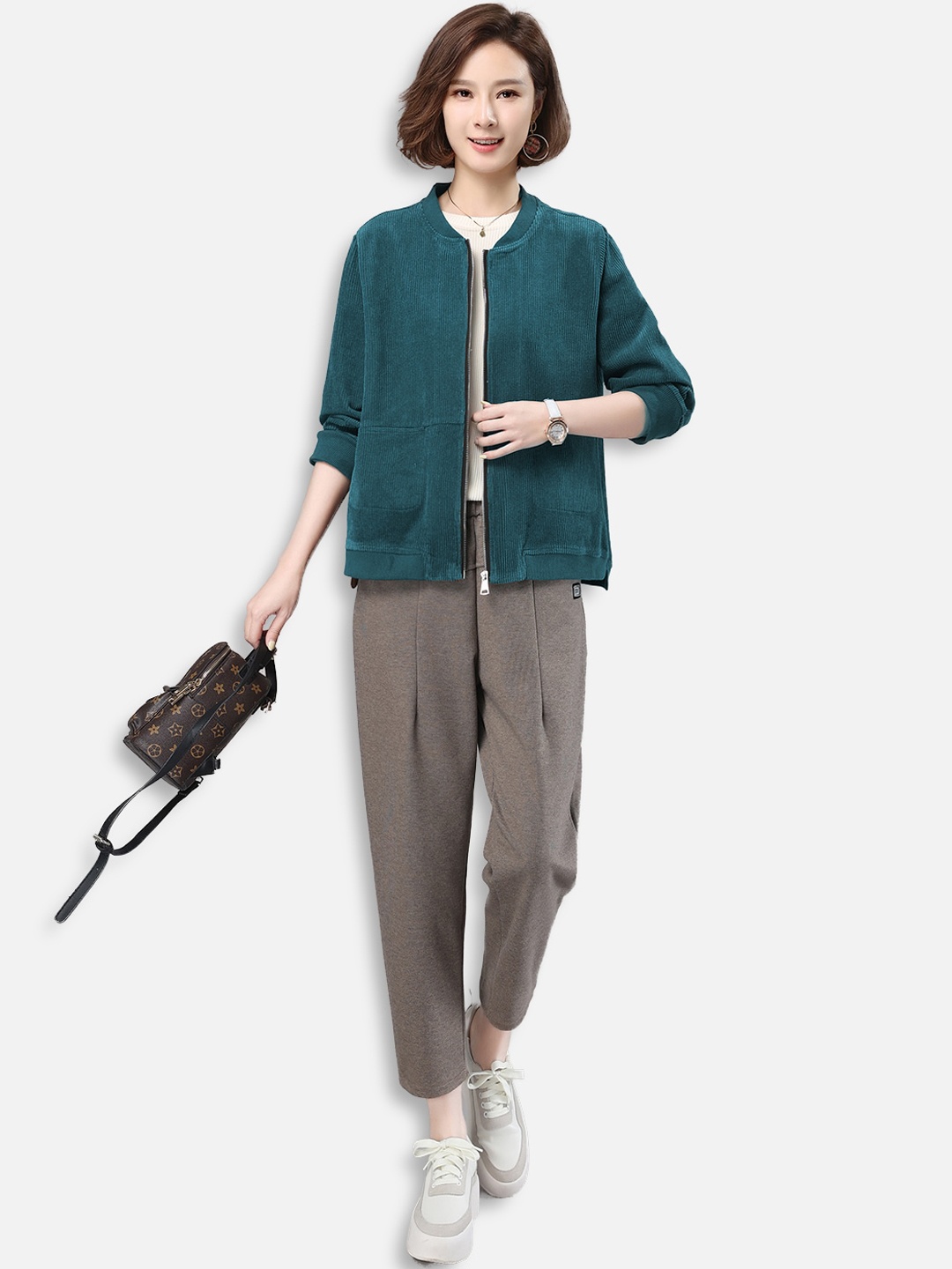 

JC Collection Women Green Longline Tailored Jacket