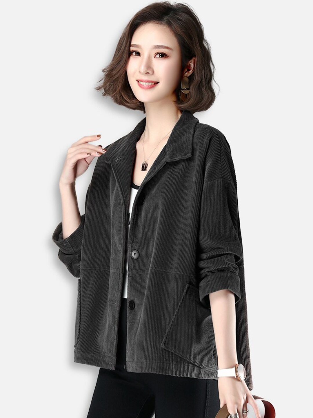 

JC Collection Women Grey Solid Tailored Jacket