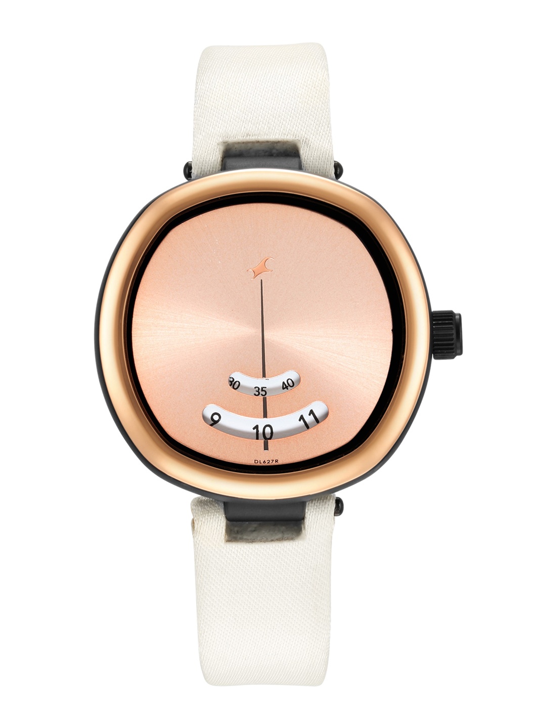 

Fastrack Women Rose Gold-Toned Dial & White Straps Analogue Watch 6253PF01