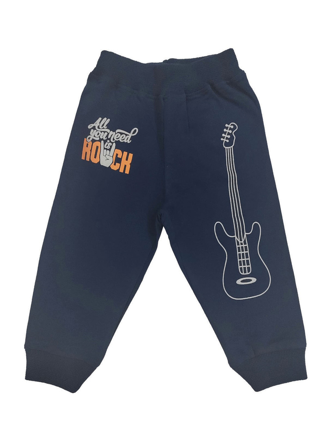 

Zoom Minimondo Kids Navy Blue Printed Combed Cotton Joggers