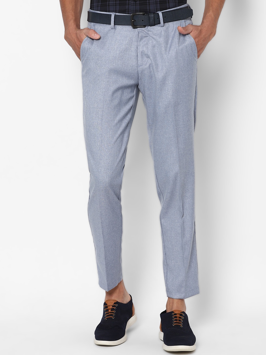 

Allen Solly Men Blue Textured Slim Fit Trousers