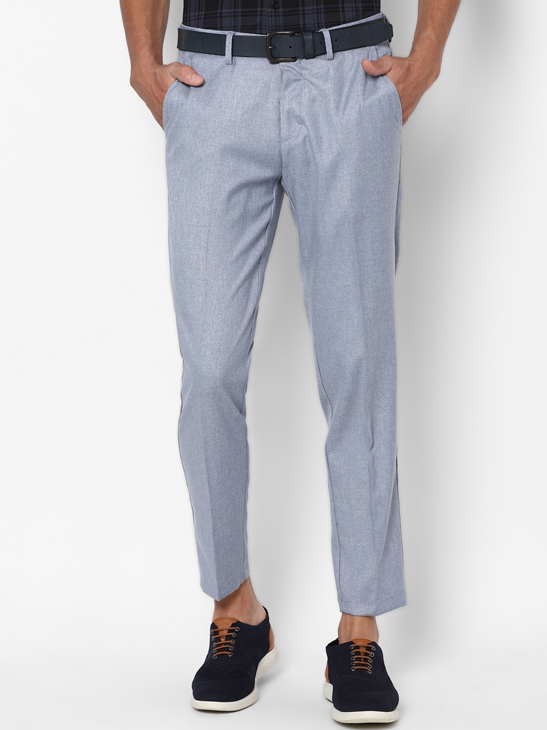 

Allen Solly Men Blue Textured Slim Fit Trousers