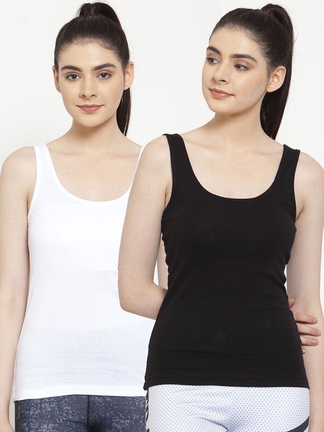 

Friskers Black & White Set Of 2 Tank Top