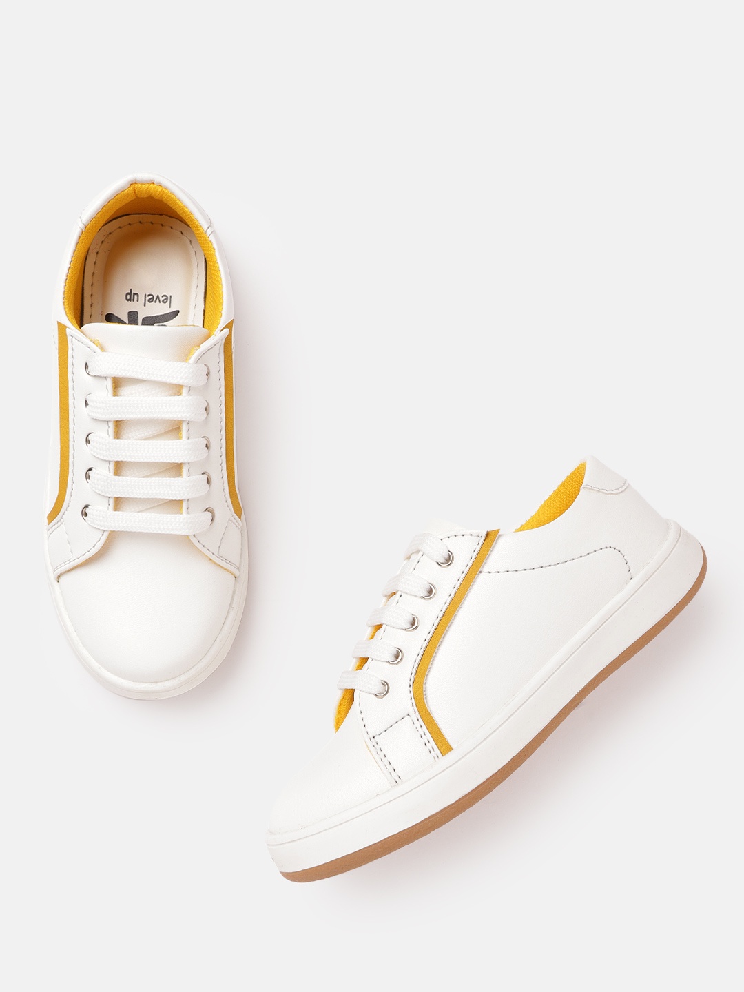 

YK Girls White Solid Sneakers