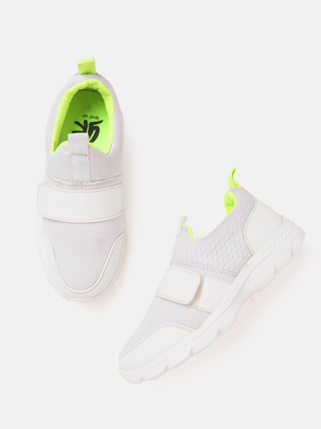 

YK Boys Grey & White Woven Design Slip-On Sneakers