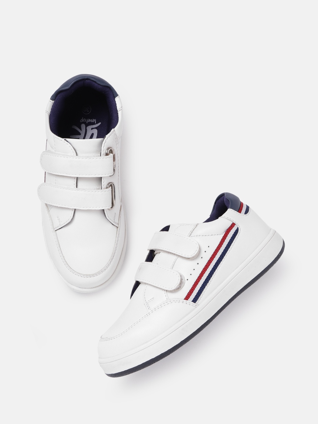 

YK Boys White Solid Sneakers