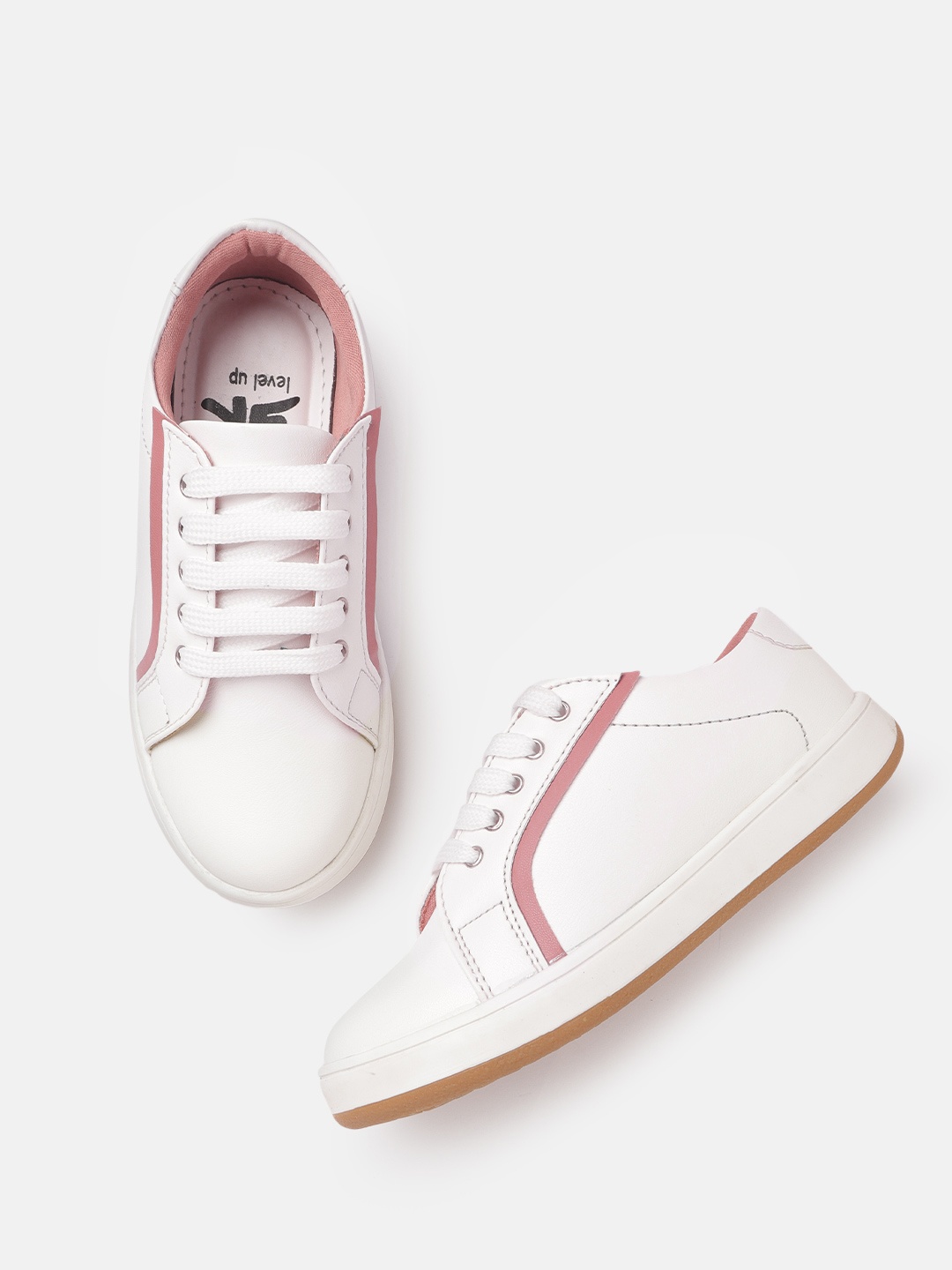 YK Girls White Solid Casual Shoes