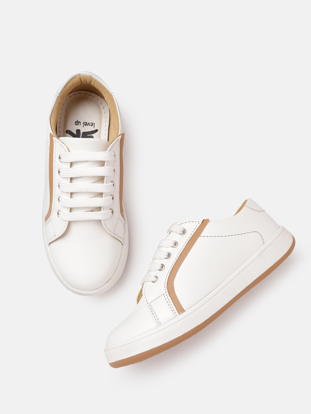 

YK Girls White Solid Sneakers
