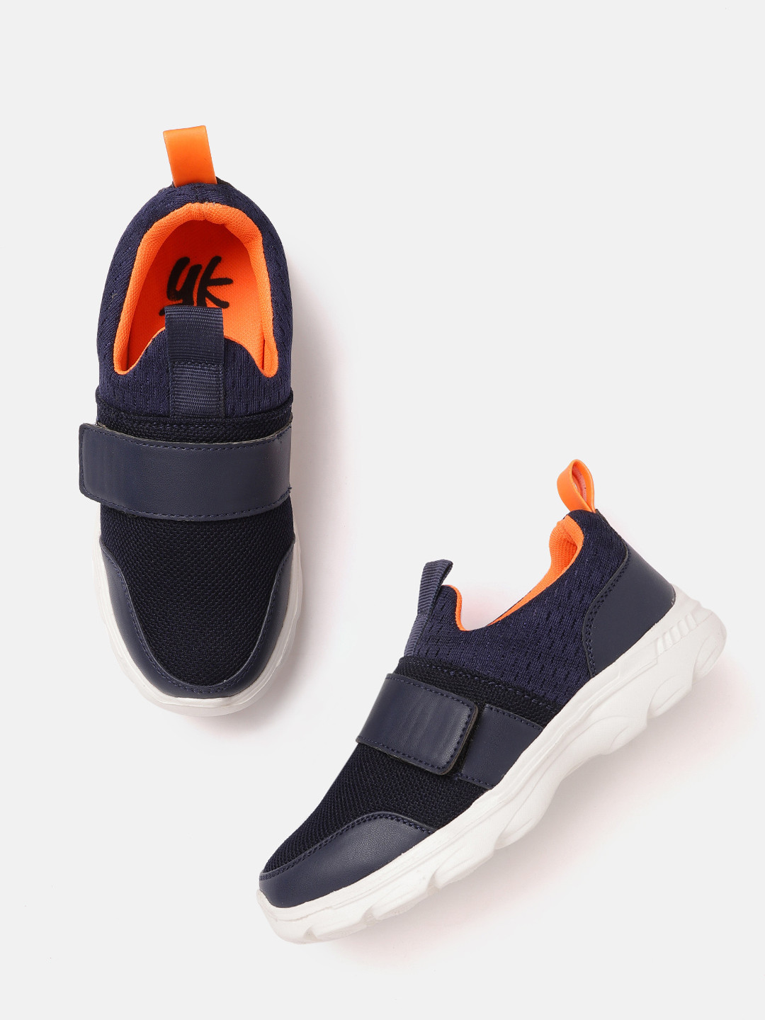 

YK Boys Navy Blue Woven Design Slip-On Sneakers