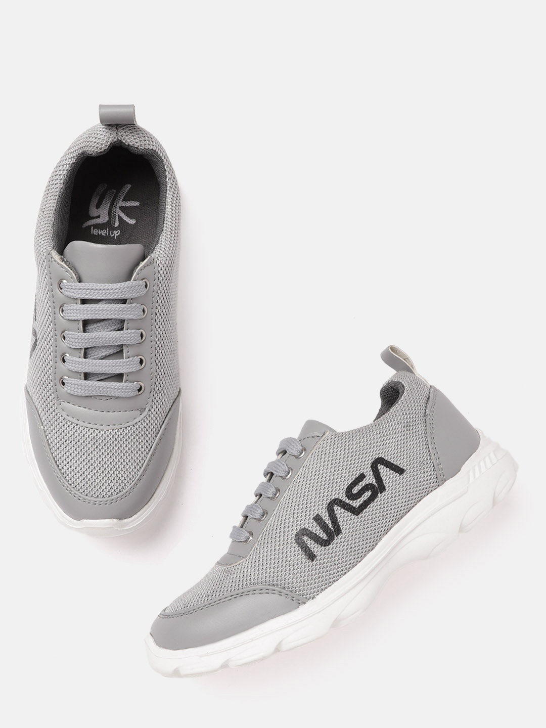 

YK Boys Grey Woven Design Sneakers