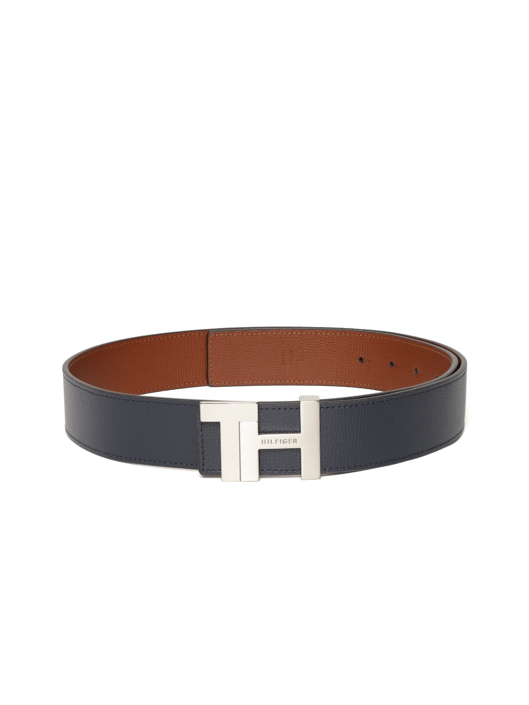 

Tommy Hilfiger Men Black & Tan Brown Solid Reversible Leather Formal Belt