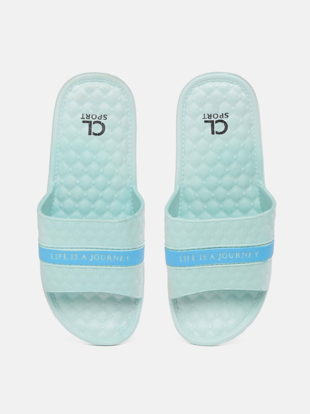 

Carlton London Women Blue Typography Print Textured Sliders
