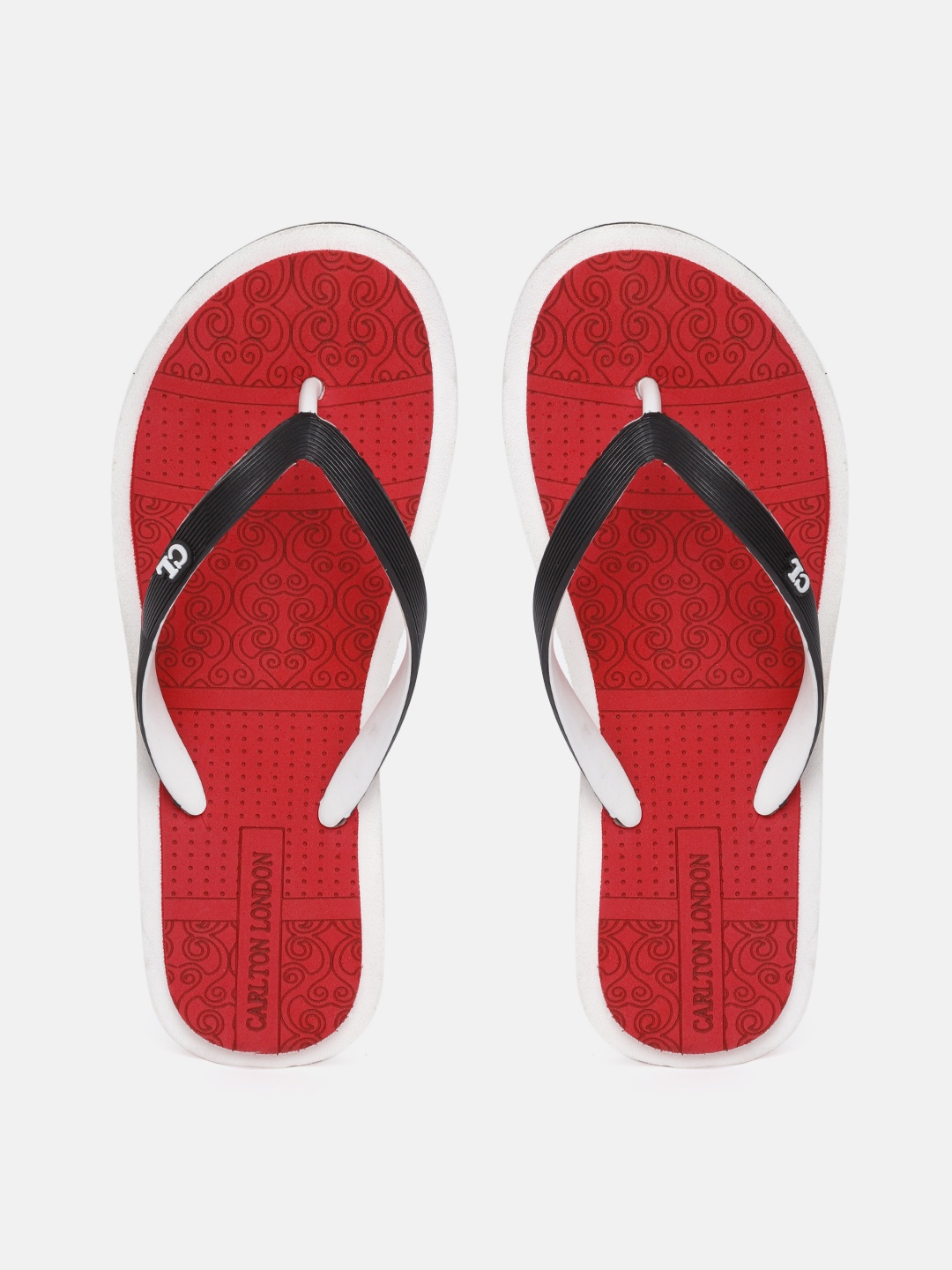 

Carlton London Women Red & Black Printed Thong Flip-Flops