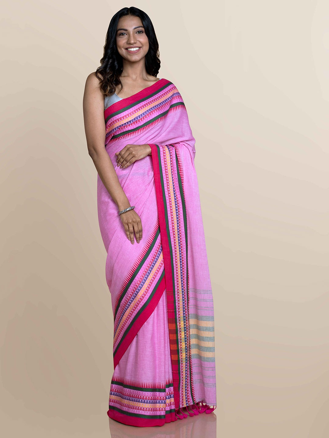 

Suta Pink & Green Pure Cotton Saree