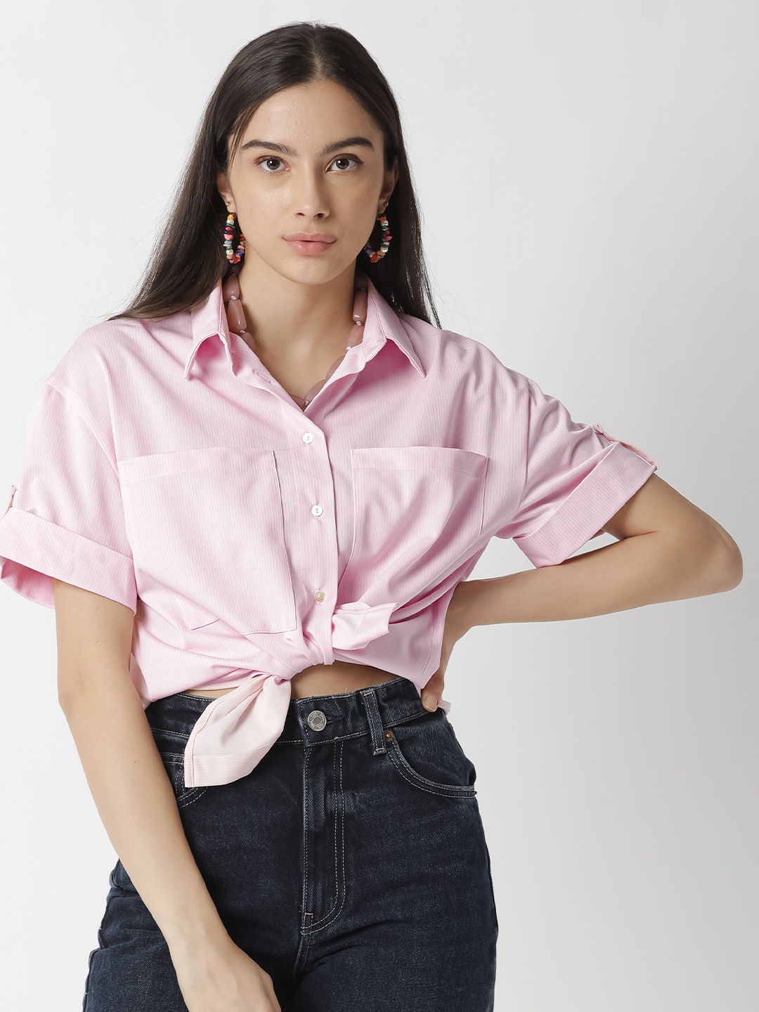 

RAREISM Pink Shirt Style Top