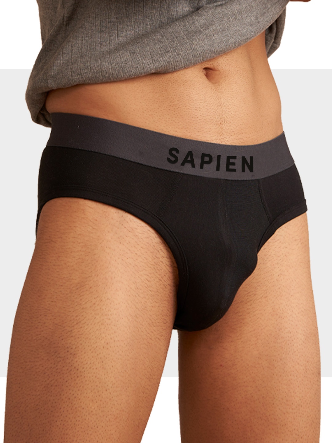 

Man Matters Solid Black Brief with Anti Microbial and Micro Modal Finish