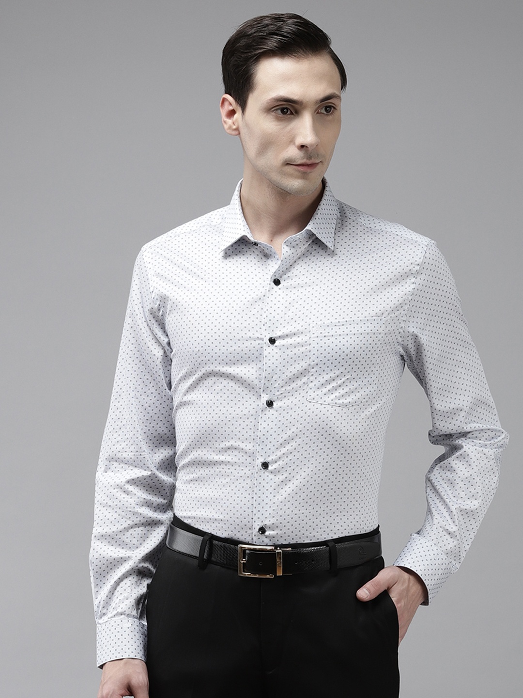 

Arrow Men Black Pure Cotton Slim Fit Printed Formal Shirt
