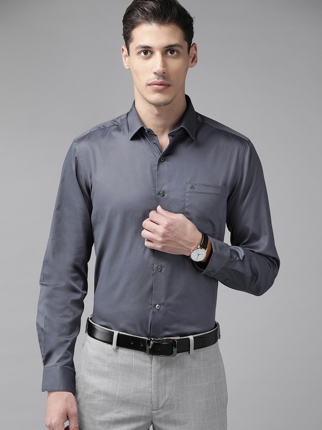 

Arrow Men Grey Manhattan Slim Fit Formal Shirt
