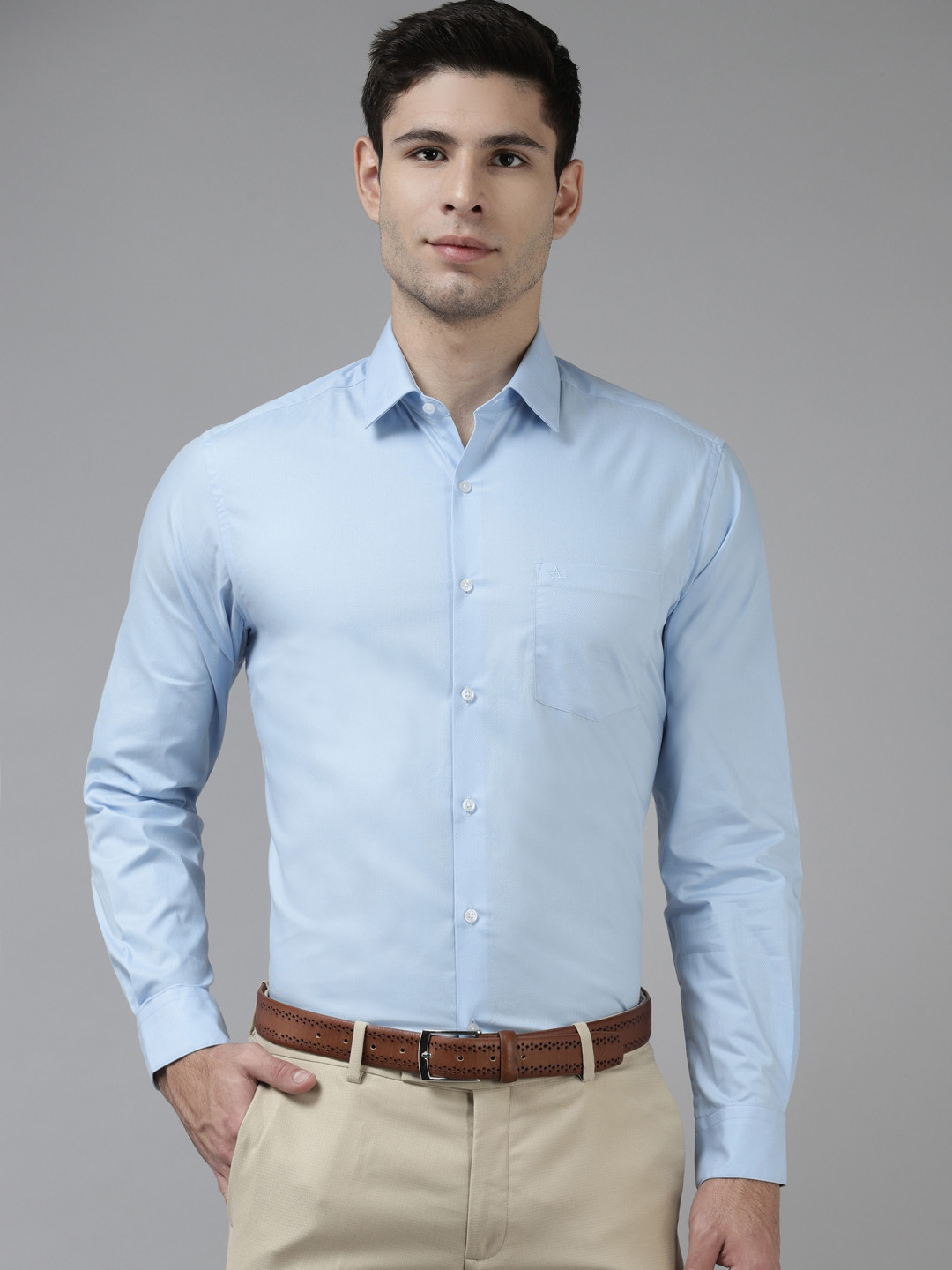 

Arrow Men Blue Solid Pure Cotton Slim Fit Casual Shirt