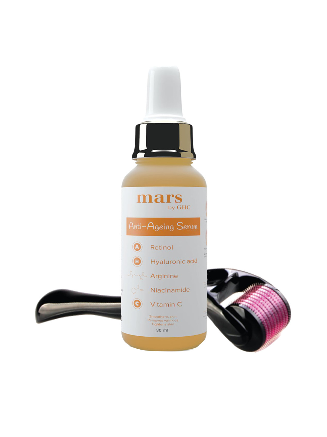 

mars by GHC Anti Ageing Face Serum with Face Derma Roller 30 ml, White