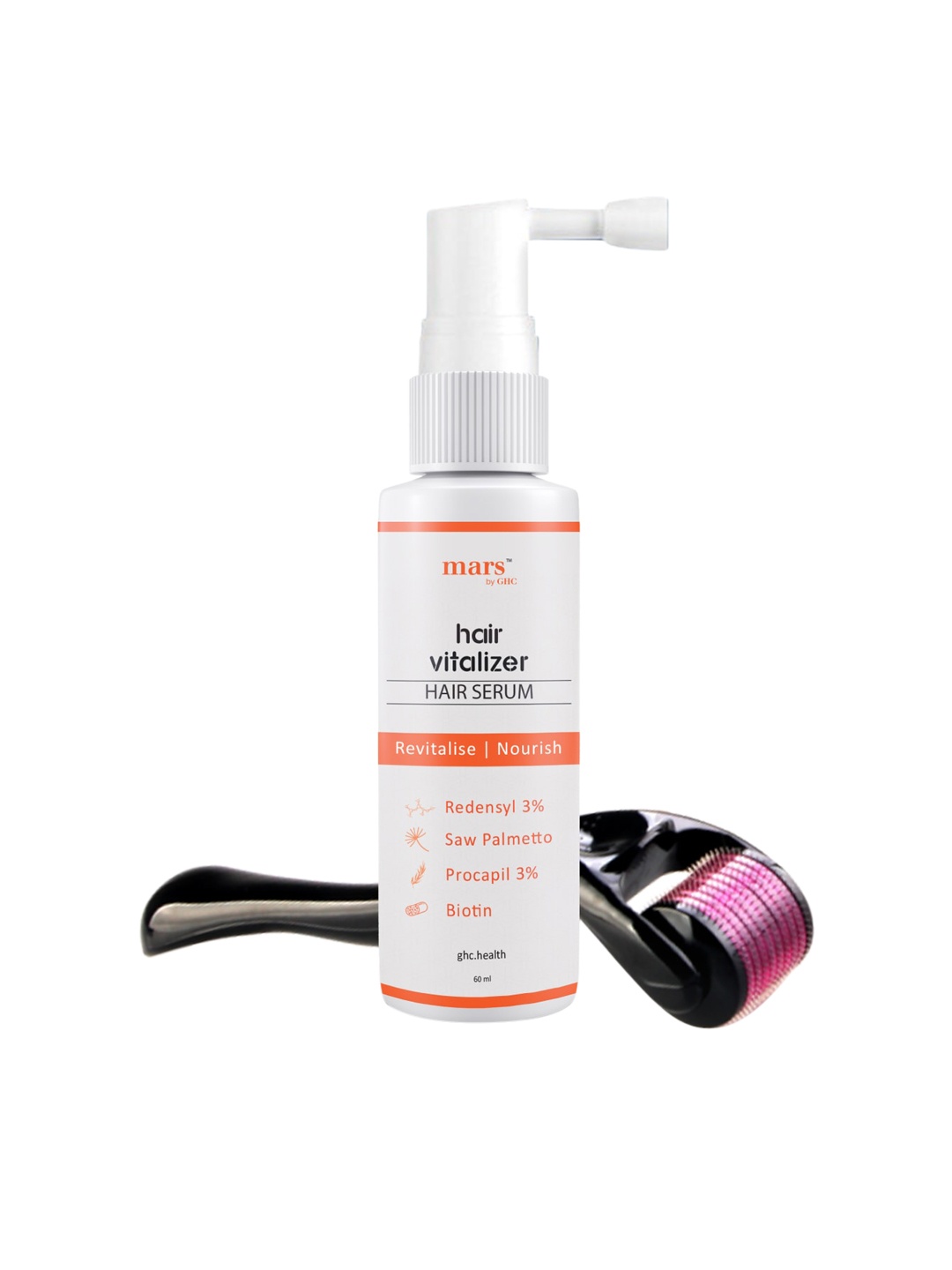 

mars by GHC Hair Growth Vitalizer With Premium Derma Roller, White