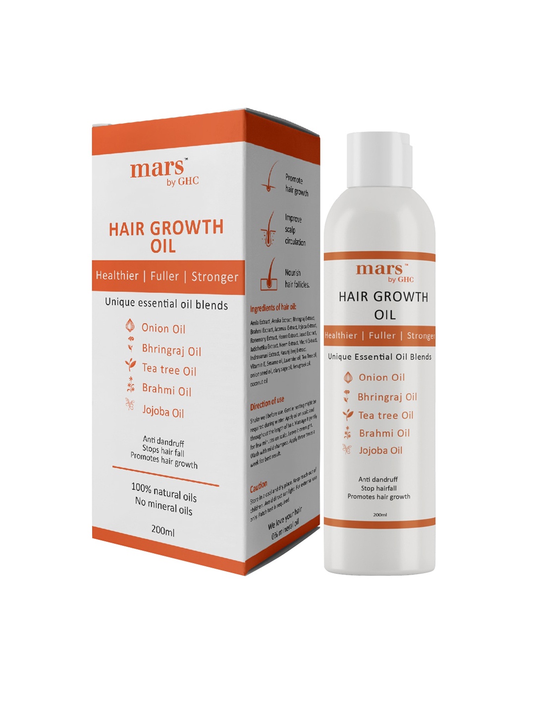

mars by GHC Unisex Pack of 2 Hair Growth Oil, White