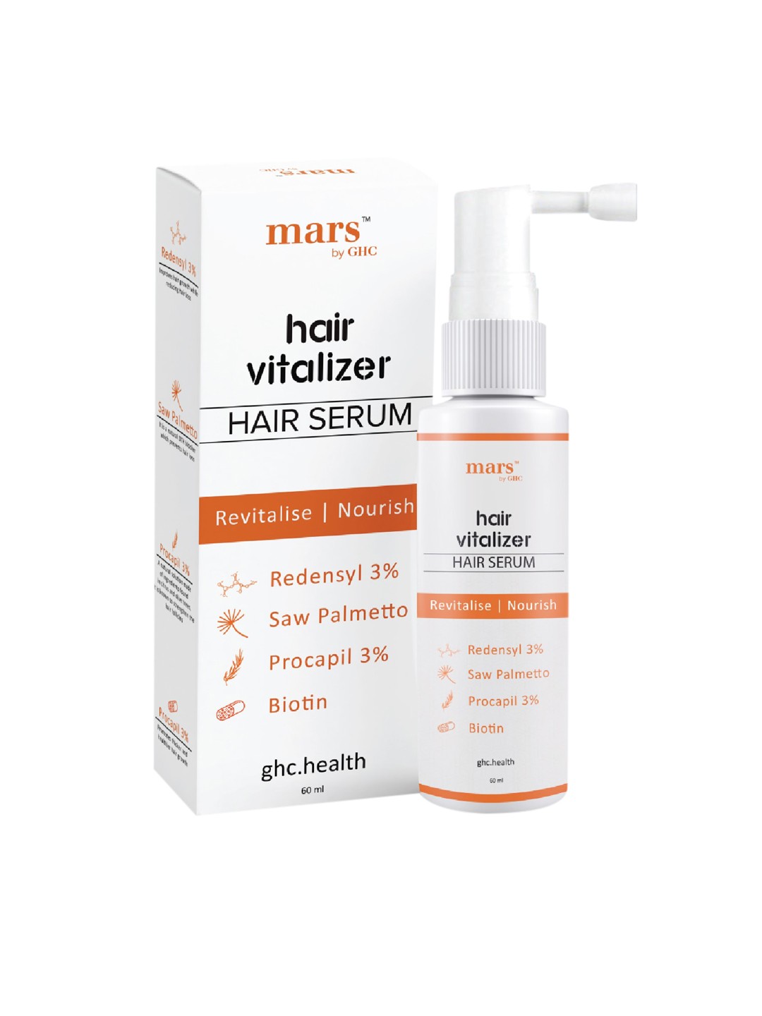 

mars by GHC Pack of 2 Hair Vitalizer 60 ml, White